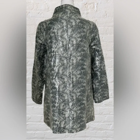 VTG Cole Haan Gray Lace Raincoat Jacket Details Sz S/M Rare Old Money Designer - Picture 8 of 13